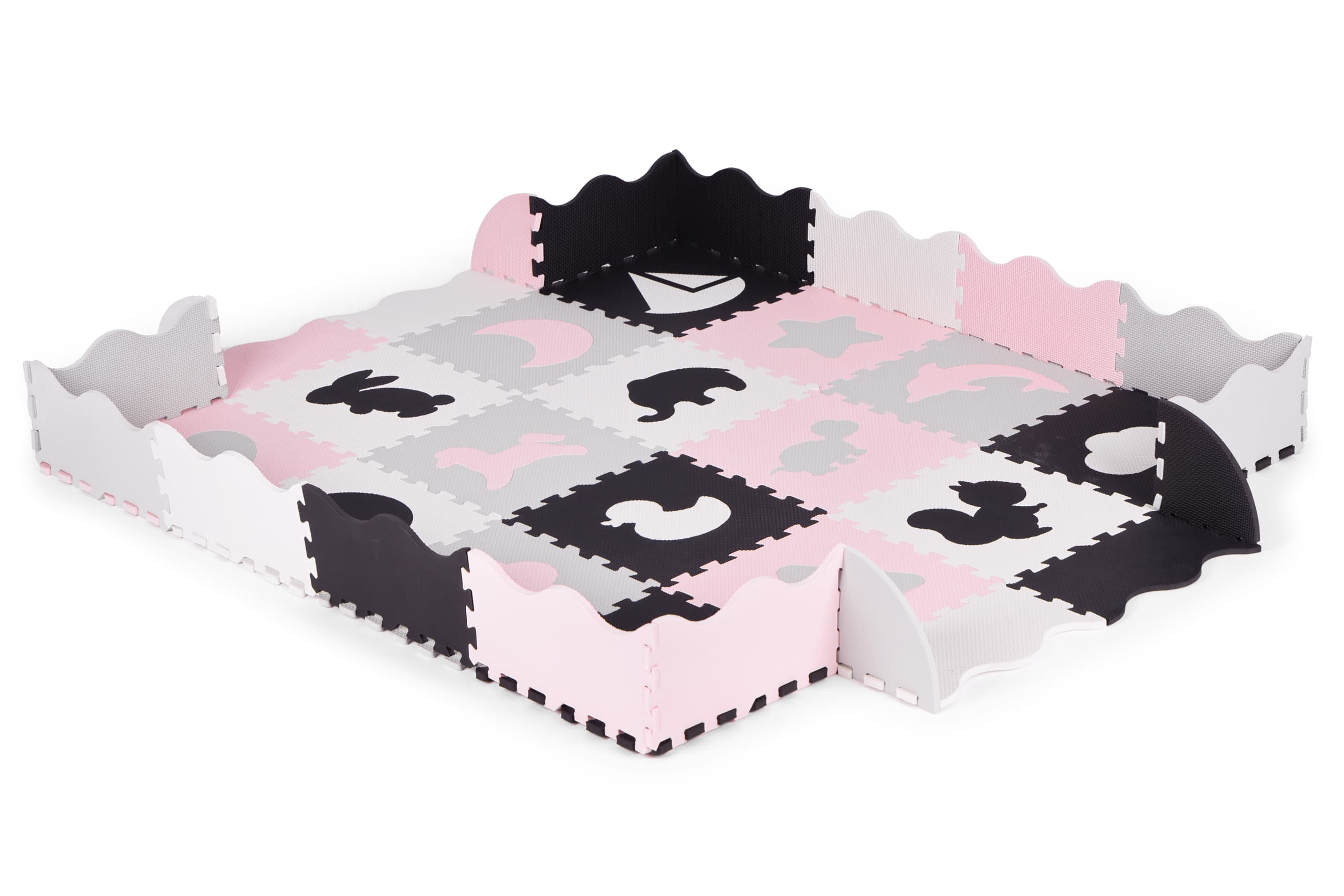 Mata piankowa z płotkiem puzzle suchy basen 36 elementów ECOTOYS