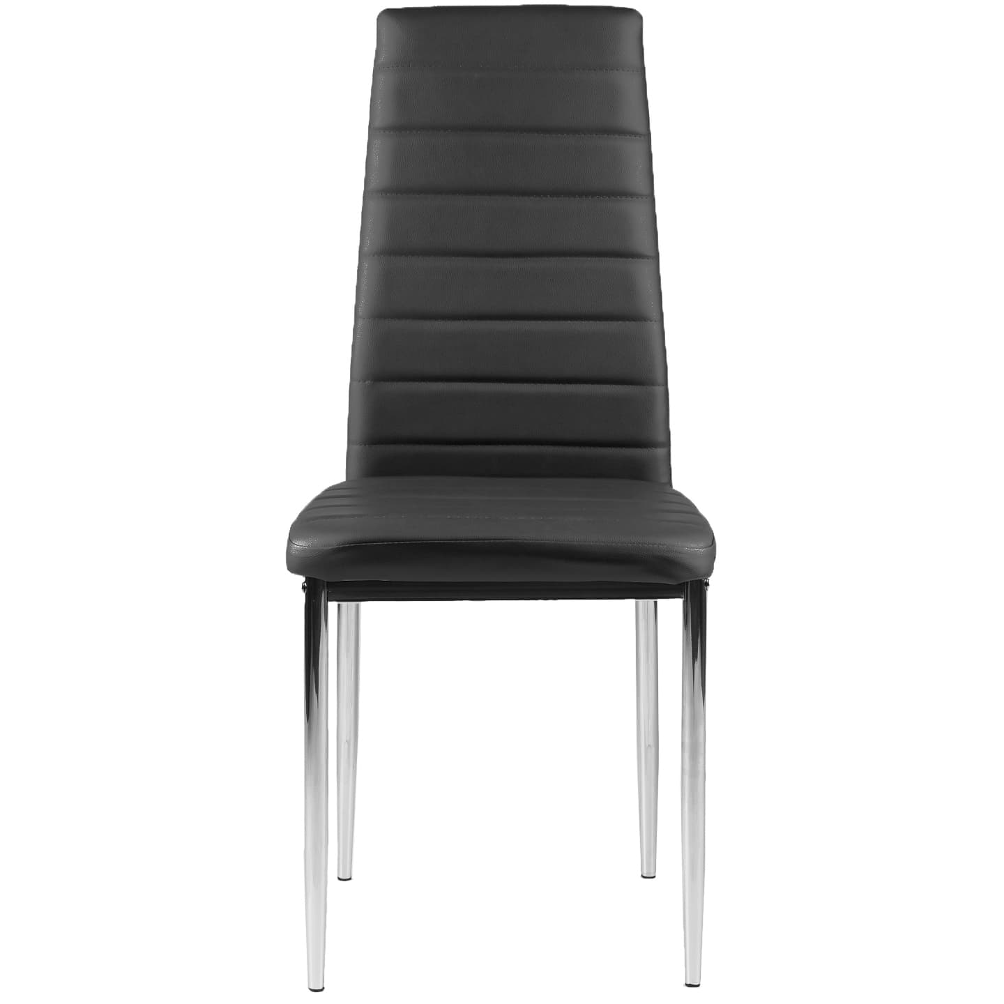 Krzesła z ekoskóry krzesło  do salonu i jadalni 4szt. chromowane nogi czarne