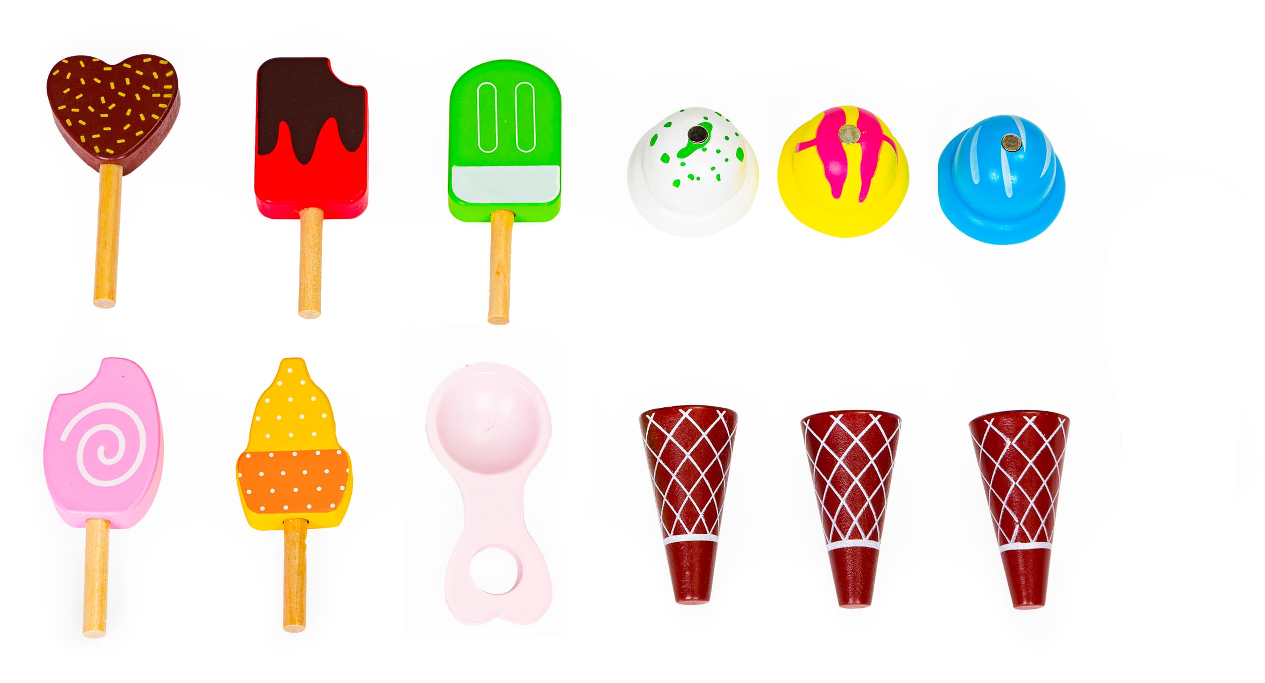 Drewniany wózek lodziarnia dla dzieci sklep 12 elementów ECOTOYS