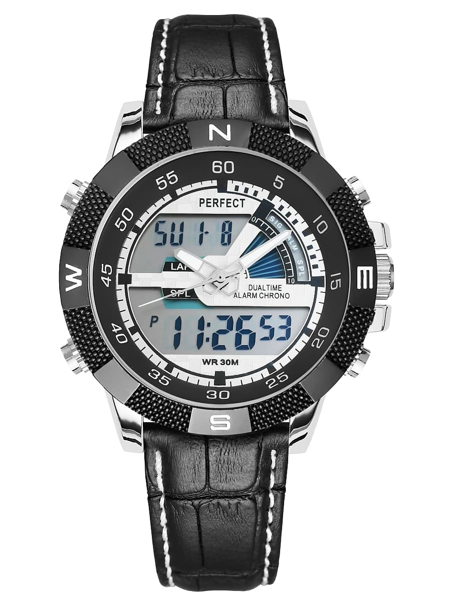 Zegarek Męski PERFECT KANONIER LCD DUAL TIME A857