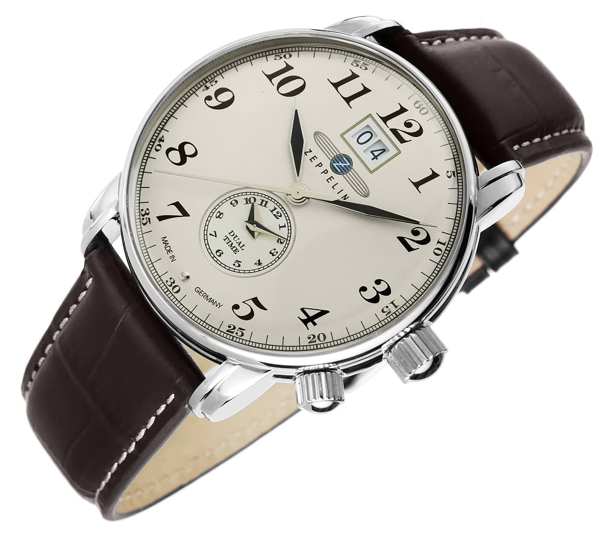 Zegarek Męski ZEPPELIN LZ127 Graf Zeppelin Dual Time 7644-5 + BOX