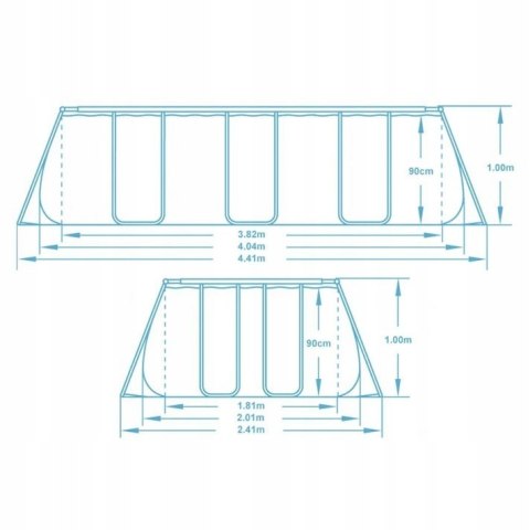 Basen ogrodowy stelażowy 404 x 201 x 100 cm 18w1 Bestway 56441