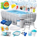 Basen ogrodowy stelażowy 300 x 175 x 80 cm 18w1 INTEX 26784 + maszyna do ba