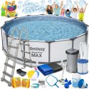 Basen ogrodowy stelażowy 427 x 122 cm 19w1 Bestway 5612X maszynka do baniek