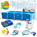 Basen ogrodowy stelażowy 450 x 220 x 84 cm 15w1 INTEX 28273 + maszynka do b