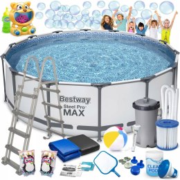 Basen ogrodowy stelażowy 457 x 122 cm 18w1 Bestway 56438 + maszyna do banie