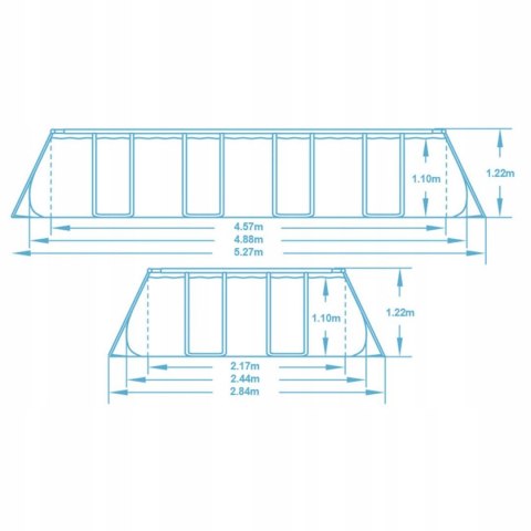 Basen ogrodowy stelażowy 488x244x122 cm 18w1 Bestway 56671N