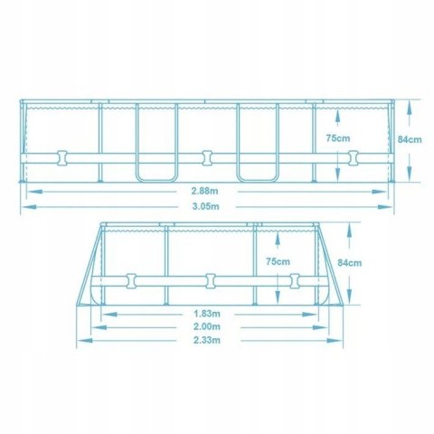 Basen ogrodowy stelażowy 305 x 200 x 84 cm 17w1 Bestway 5614A