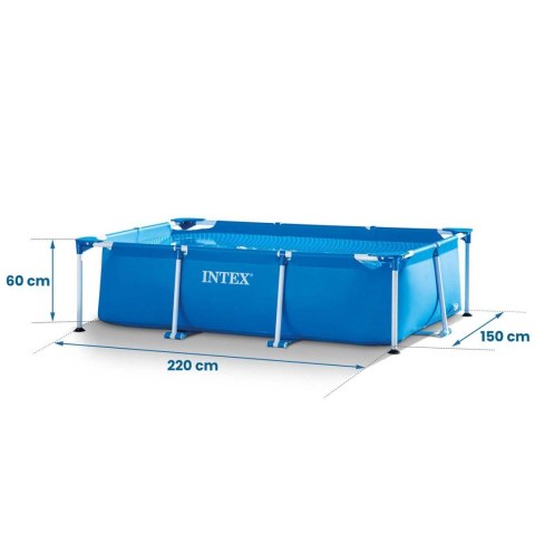 Basen ogrodowy stelażowy 220 x 150 x 60 cm zestaw 15w1 INTEX 28270