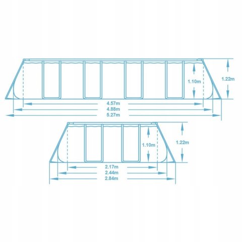 Basen ogrodowy stelażowy 488 x 244 x 122 cm 12w1 Bestway 56670