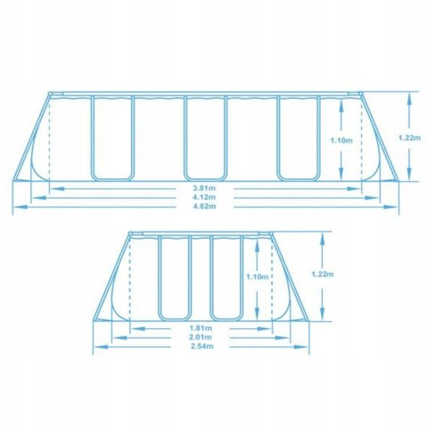 Basen ogrodowy stelażowy 412x201x122 cm 17w1 Bestway 56456N