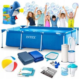Basen ogrodowy stelażowy 300 x 200 x 75 cm 15w1 INTEX 28272 + maszynka do b