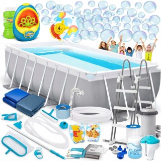 Basen ogrodowy stelażowy 488 x 244 x 107 cm 21w1 INTEX 26792 + maszynka do
