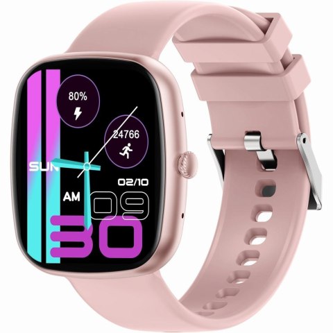 Smartwatch Damski GRAVITY GT18-1 Różowy Pasek Silikonowy + Czarny Pasek Gravity