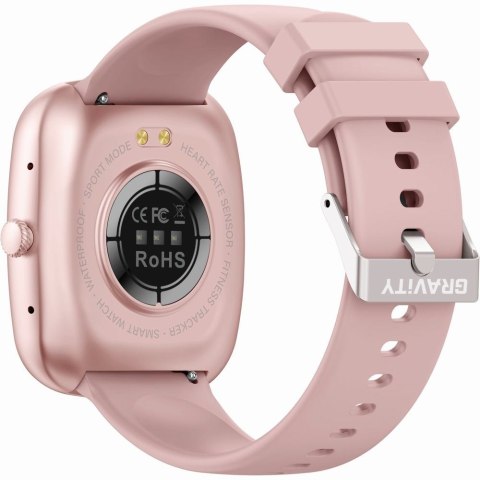 Smartwatch Damski GRAVITY GT18-1 Różowy Pasek Silikonowy + Czarny Pasek Gravity