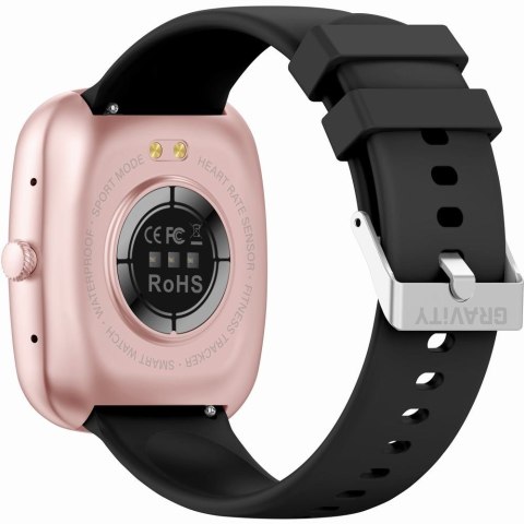 Smartwatch Damski GRAVITY GT18-1 Różowy Pasek Silikonowy + Czarny Pasek Gravity