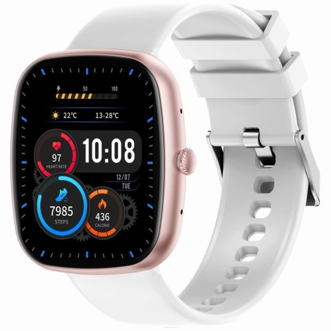 Smartwatch Damski GRAVITY GT18-2 Różowy Pasek Silikonowy + Biały Pasek Gravity