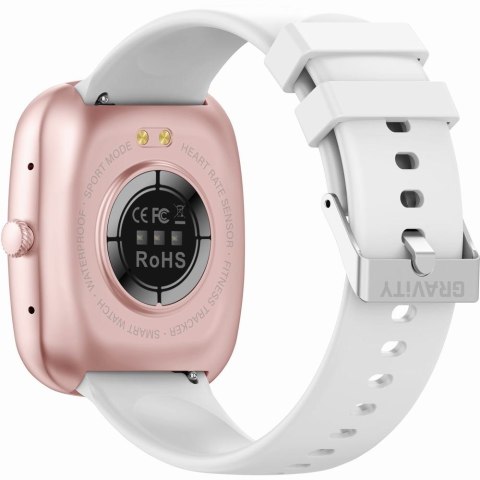 Smartwatch Damski GRAVITY GT18-2 Różowy Pasek Silikonowy + Biały Pasek Gravity