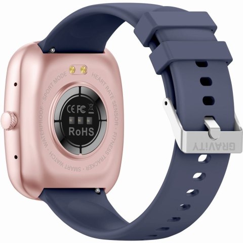 Smartwatch Damski GRAVITY GT18-3 Różowy Pasek Silikonowy + Granatowy Pasek Gravity