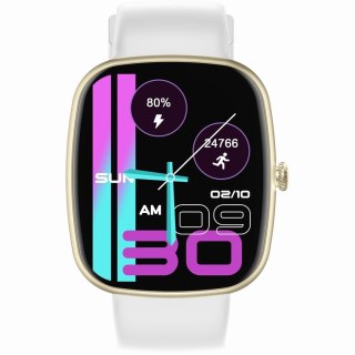 Smartwatch Damski GRAVITY GT18-8 Beżowy Pasek Silikonowy + Biały Pasek Gravity