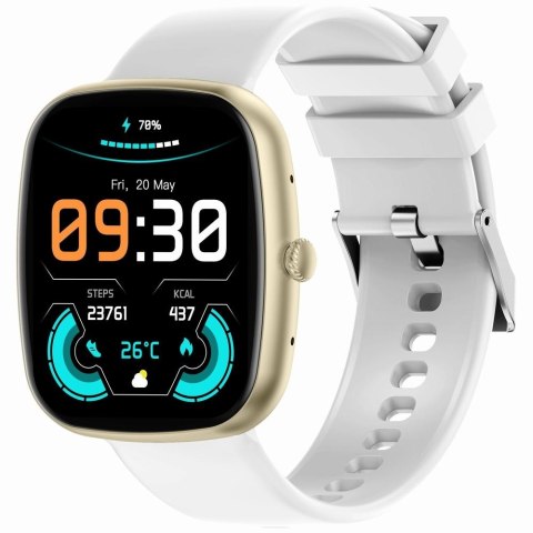 Smartwatch Damski GRAVITY GT18-8 Beżowy Pasek Silikonowy + Biały Pasek Gravity