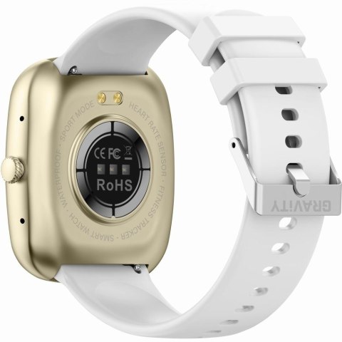 Smartwatch Damski GRAVITY GT18-8 Beżowy Pasek Silikonowy + Biały Pasek Gravity