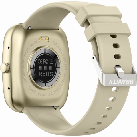 Smartwatch Damski GRAVITY GT18-8 Beżowy Pasek Silikonowy + Biały Pasek Gravity