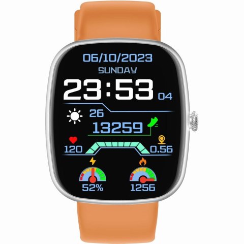 Smartwatch Męski GRAVITY GT18-4 Pomarańczowy Pasek Silikonowy + Czarny Pasek Gravity