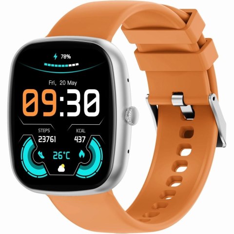 Smartwatch Męski GRAVITY GT18-4 Pomarańczowy Pasek Silikonowy + Czarny Pasek Gravity