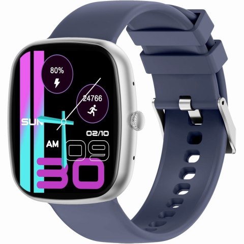Smartwatch Męski GRAVITY GT18-6 Czarny Pasek Silikonowy + Granatowy Pasek Gravity