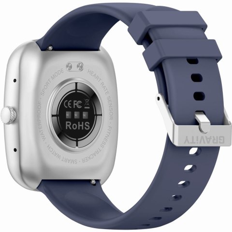 Smartwatch Męski GRAVITY GT18-6 Czarny Pasek Silikonowy + Granatowy Pasek Gravity
