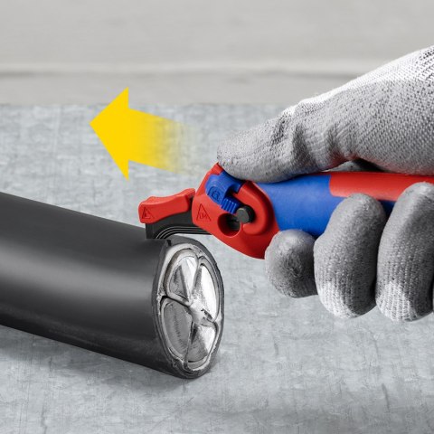 NÓŻ DO ŚCIĄGANIA IZOLACJI ZE STOPKA PROWADZĄCĄ KNIPEX