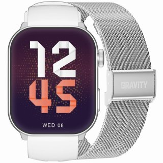 Smartwatch Damski GRAVITY GT28-10 Pasek + Bransoleta Biało Srebrny Gravity