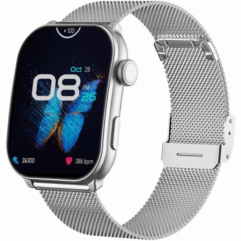 Smartwatch Damski GRAVITY GT28-10 Pasek + Bransoleta Biało Srebrny Gravity