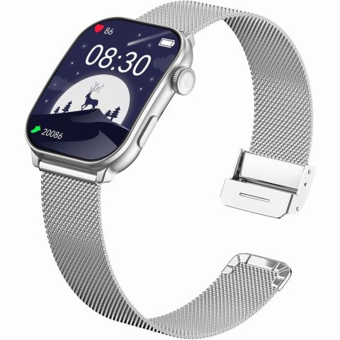 Smartwatch Damski GRAVITY GT28-10 Pasek + Bransoleta Biało Srebrny Gravity