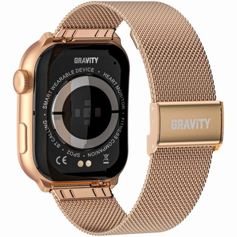 Smartwatch Damski GRAVITY GT28-8 Pasek + Bransoleta Różowe złoto Granatowy Gravity