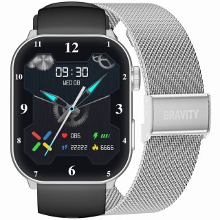 Smartwatch Damski GRAVITY GT28-9 Pasek + Bransoleta Czarno Srebrny Gravity