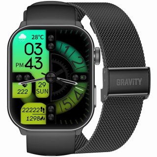 Smartwatch Męski GRAVITY GT28-1 Pasek + Bransoleta Czarny Gravity