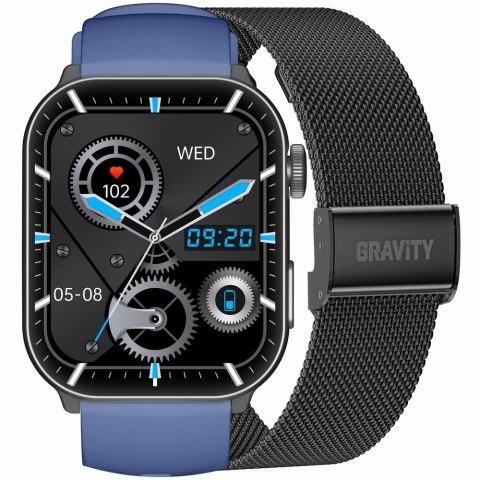 Smartwatch Męski GRAVITY GT28-3 Pasek + Bransoleta Granatowo Czarny Gravity