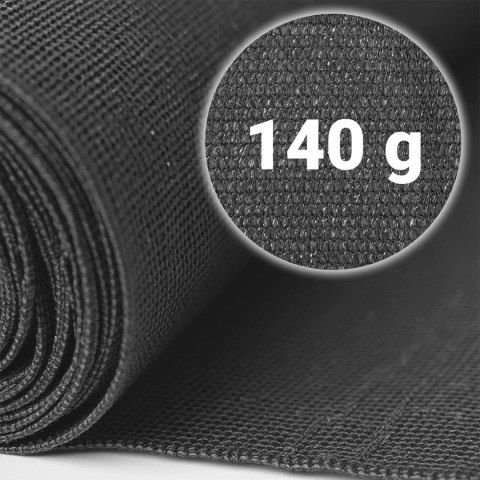 Siatka cieniująca 1,5x25m 140g/m2 + 50 zacisków szara