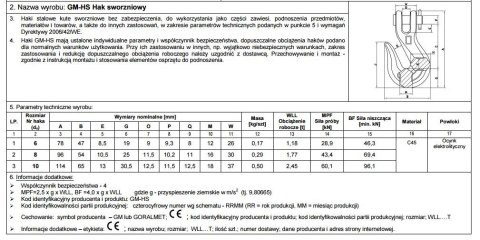HAK SWORZNIOWY OCYNKOWANY 3/8' 2.45T 10MM HAK SWORZNIOWY OCYNKOWANY 3/8' 2.45T 10MM