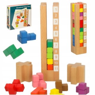 Klocki drewniane edukacyjne układanka Montessori kolorowe Kik Sp. z o. o. S