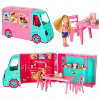 Samochód dla lalek kamper food truck zestaw 21 el. Kik Sp. z o. o. Sp. k.
