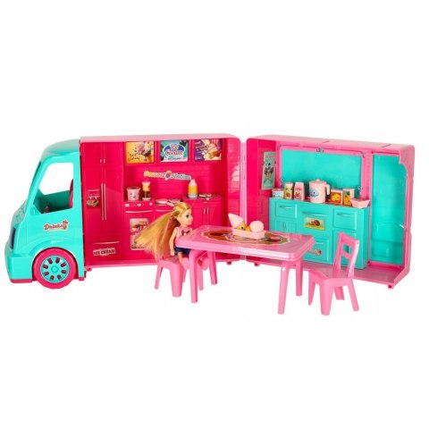 Samochód dla lalek kamper food truck zestaw 21 el. Kik Sp. z o. o. Sp. k.