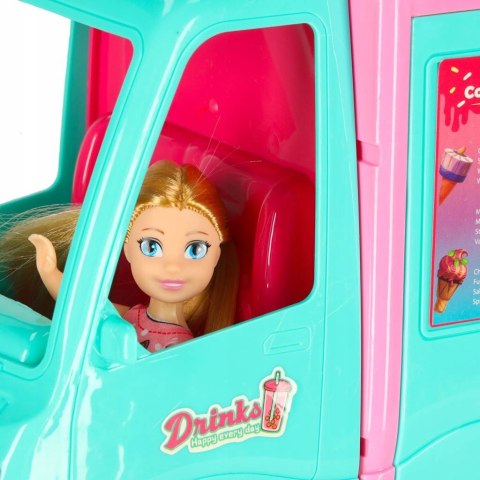 Samochód dla lalek kamper food truck zestaw 21 el. Kik Sp. z o. o. Sp. k.
