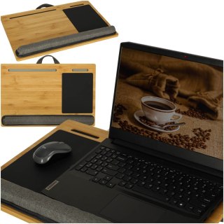 Stolik pod laptopa przenośny taca do łóżka na kolana podstawka drewniany z
