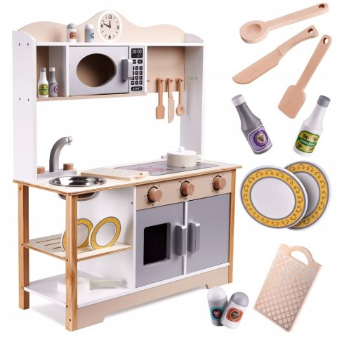 Kuchnia dla dzieci drewniana MDF LULILO KUKETO akcesoria 85cm Kik Sp. z o.