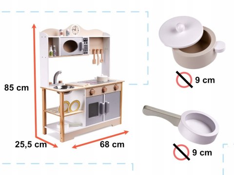 Kuchnia dla dzieci drewniana MDF LULILO KUKETO akcesoria 85cm Kik Sp. z o.