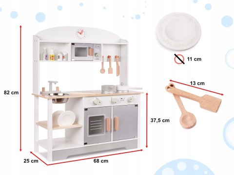 Kuchnia dla dzieci drewniana MDF MODERN CLASSIC akcesoria 82cm Kik Sp. z o.