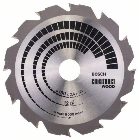 PIŁA TARCZOWA H CONSTRUCT WOOD 190*2,6*30Z12 BOSCH PIŁA TARCZOWA H CONSTRUCT WOOD 190*2,6*30Z12 BOSCH